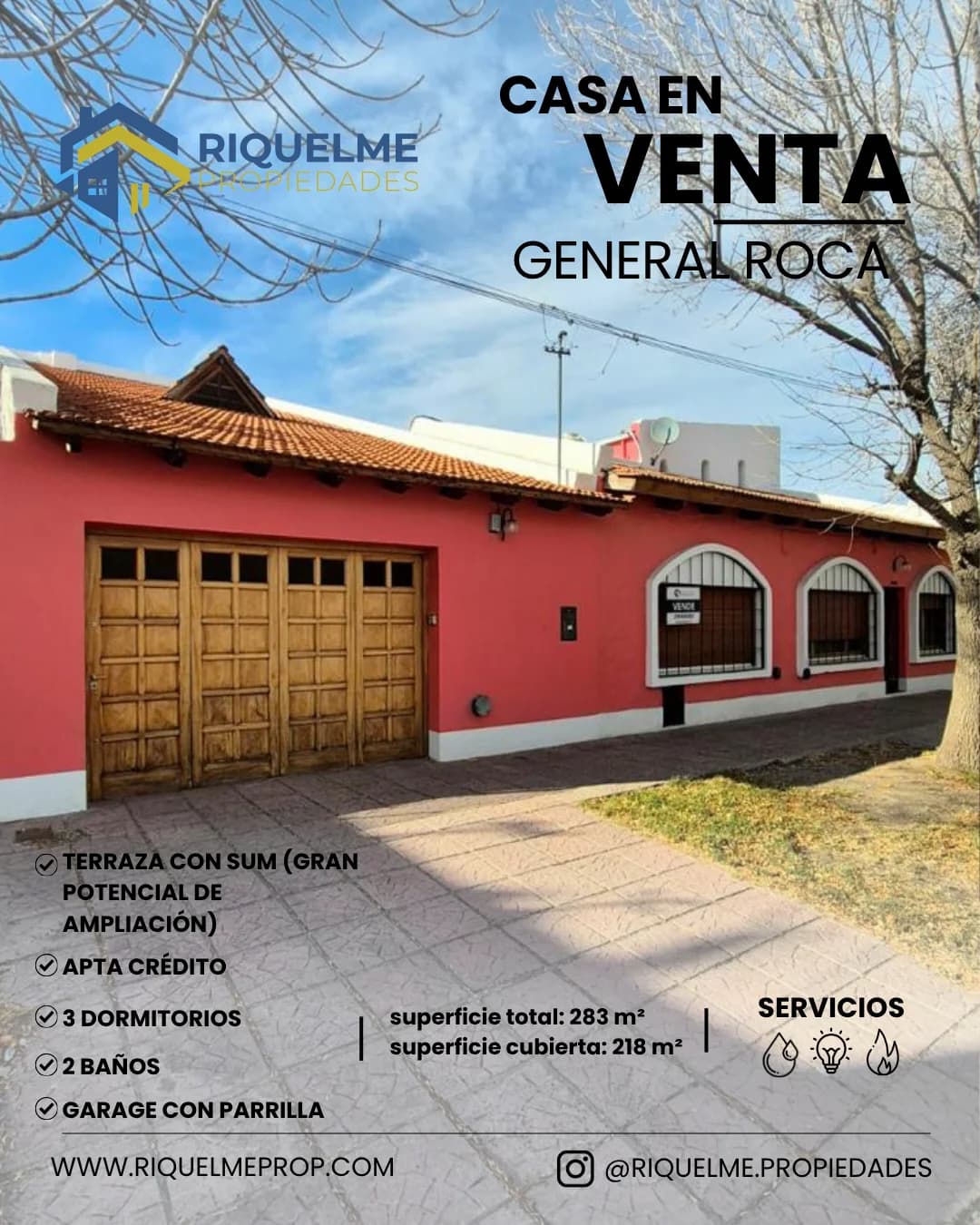 Casa centrica en venta en General Roca – Amplia, funcional y apta crédito hipotecario en venta